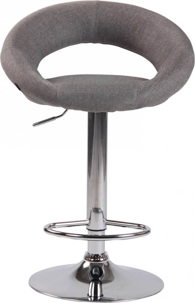 Barová stolička Olinda - látka, chróm rám - sivá
