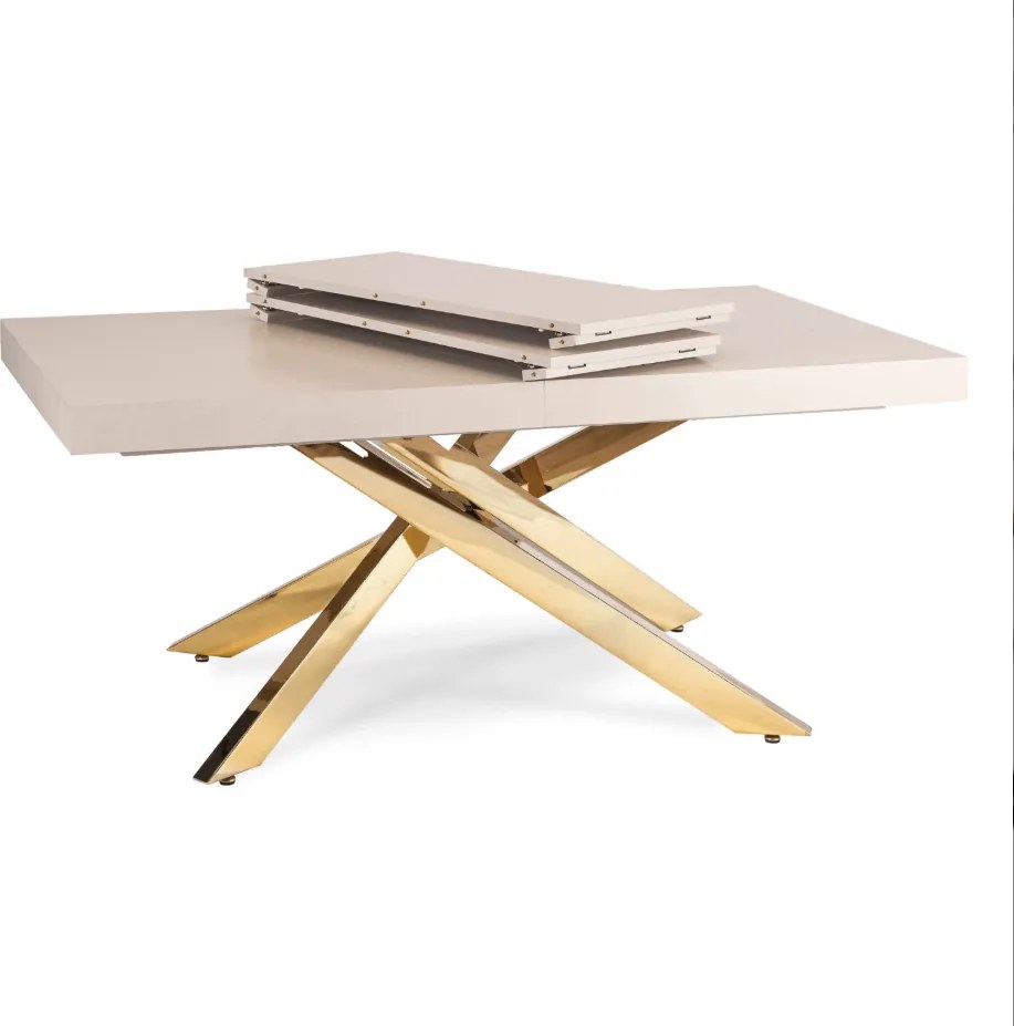 HAMPTON Rozkladací stôl 160-240 cm kašmír/zlatý
