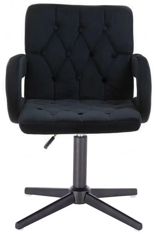 LuxuryForm DESIGN Stolička BOSTON VELUR na čiernom kríži - čierna