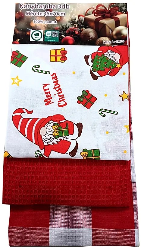 Kuchynské utierky Vianočné balenie A 3 ks, 45x70 cm