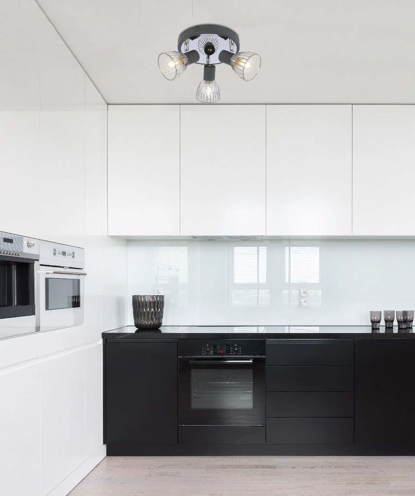 Candellux MODO Stropné svietidlo 3X40W E14 Black Chrome 98-61546