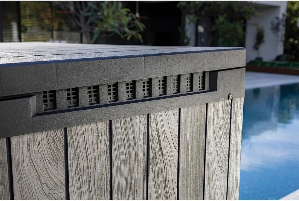 Sivý plastový záhradný úložný box Deco – Keter