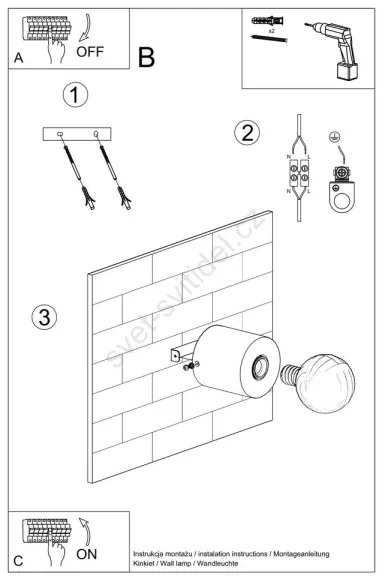 Nástenné svietidlo SALGADO 1xE27/60W/230V betón