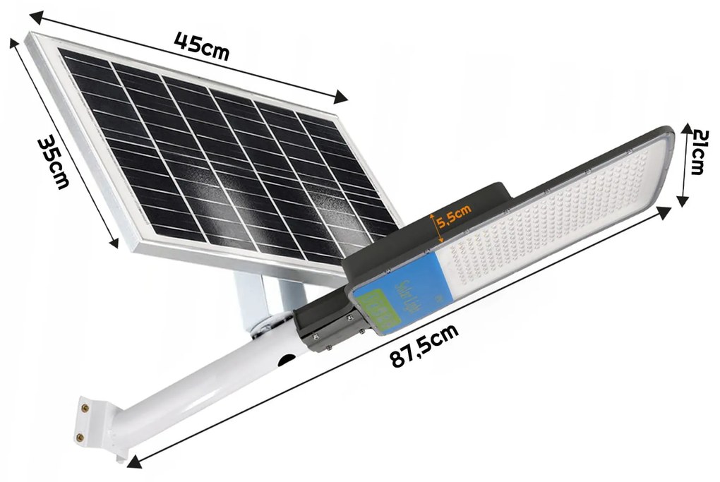 BERGE LED solárna pouličná lampa 60W CASABLANCA