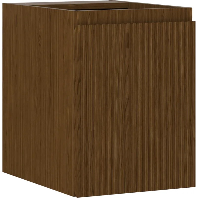 Mexen Rivel, kúpeľňová skrinka 35 cm, 1 dvierka, drážkovaná, orech, 91A21-03547-1-BF86