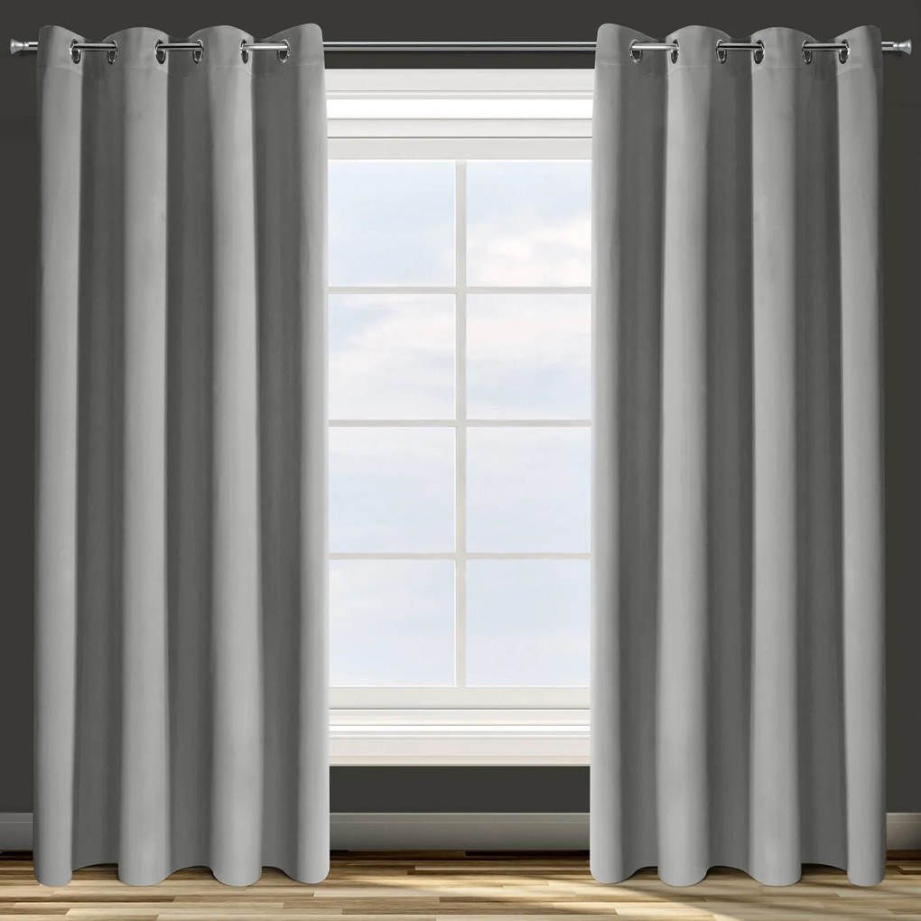 ZATEMŇOVACÍ ZÁVES NA KRÚŽKOCH PARISA 135X250 CM STRIEBORNÁ