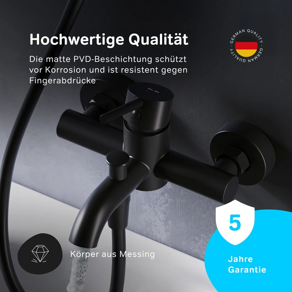 Vaňová a sprchová batéria AM.PM Spike FPA10022 jednopáková, čierna