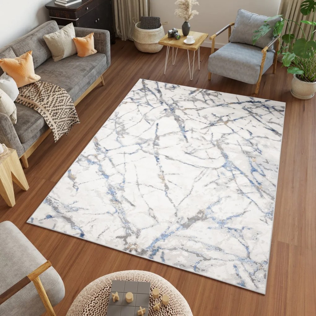 TA Koberec D681B BIELA D_MODRÉ ÚDOLIE Rozmer: 140x200 cm