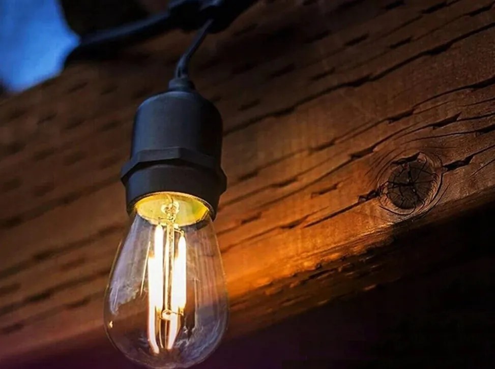 ZÁHRADNÁ SVETELNÁ REŤAZ 10m 10xE27 Sada s LED žiarovkami IP44