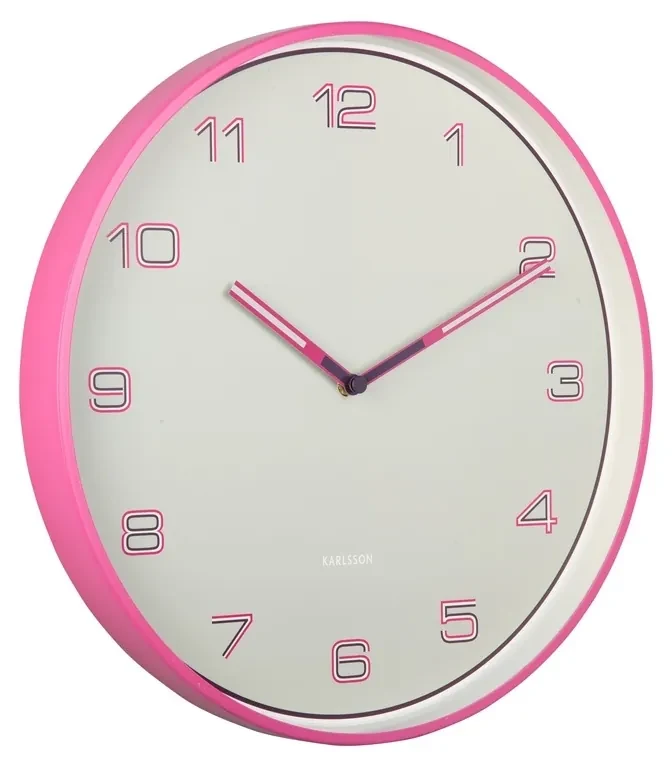 Dizajnové nástenné hodiny Karlsson 6013BP ružové,priemer 40 cm