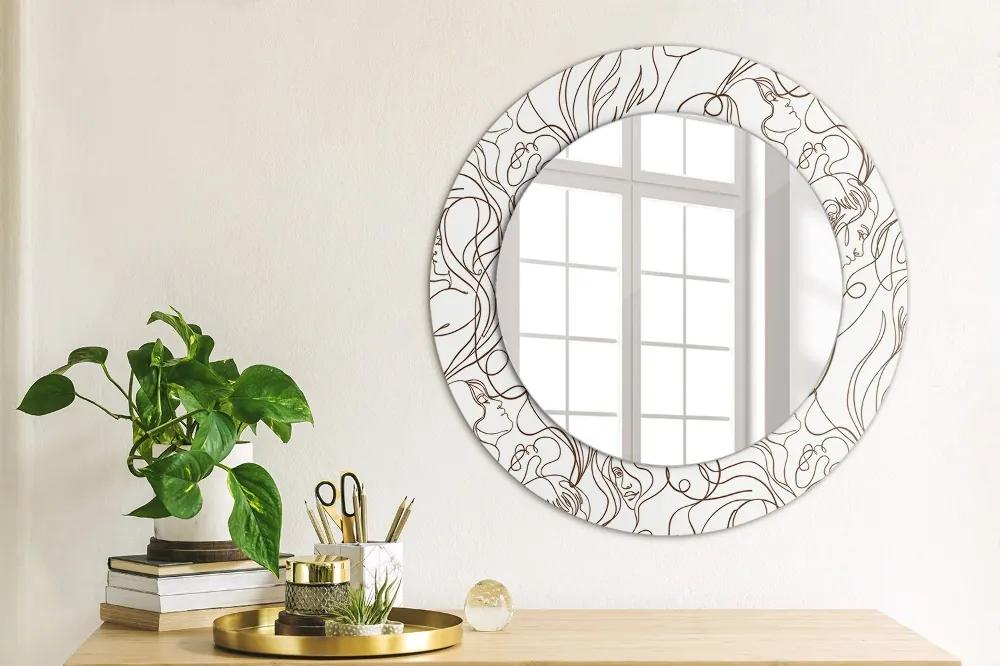 Umelecké línie Okrúhle dekoračné zrkadlo na stenu