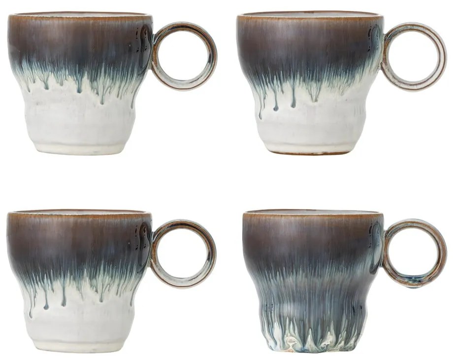 Modré šálky v súprave 4 ks z kameniny 300 ml Nigel – Bloomingville