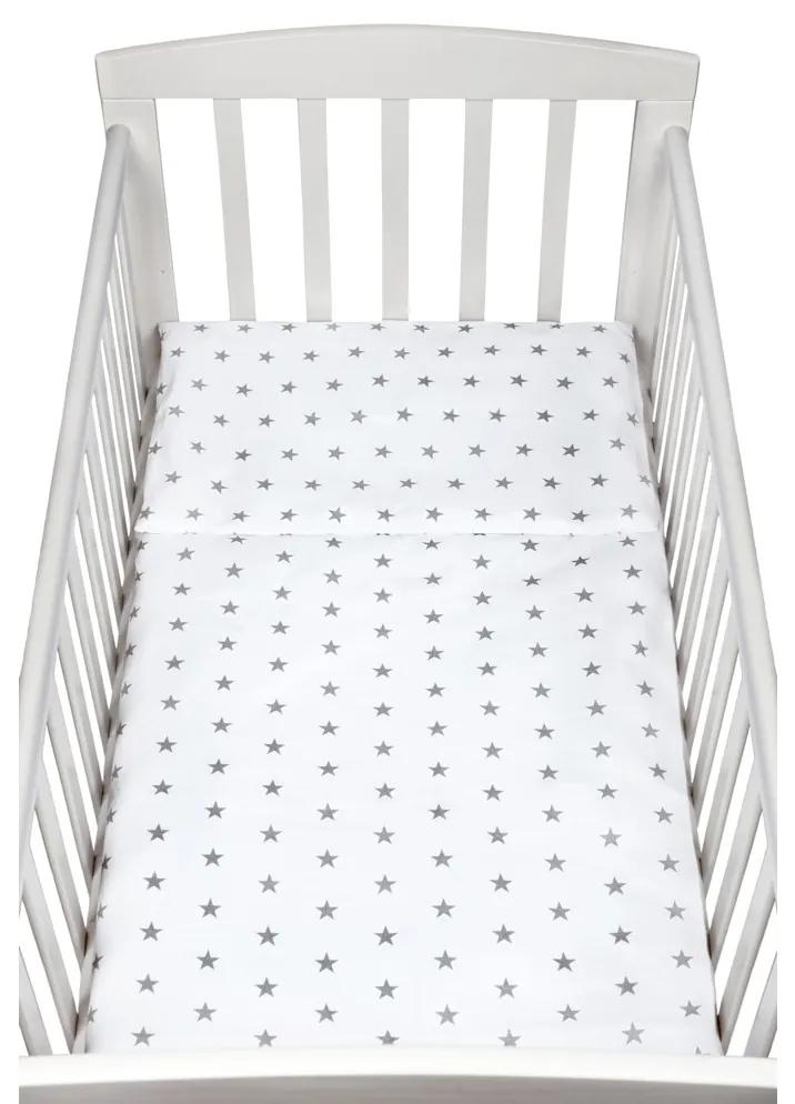 2-dielne posteľné obliečky New Baby 90/120 cm sivé hviezdičky