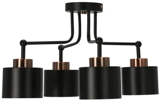 Prisadený luster OLENA 4xE27/60W/230V čierna