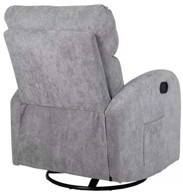 LuxuryForm DESIGN Televízne kreslo BRUNO otočné, hojdacie s polohovaním - šedé