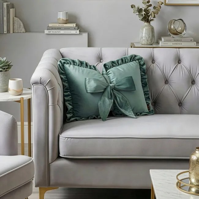 Dekoračný vankúš BOW 2 mätový
