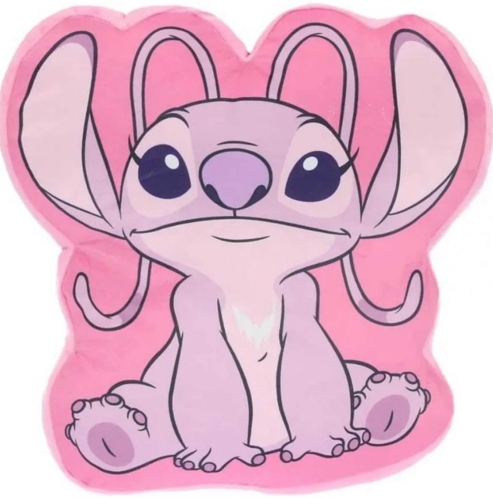 3D mikroplyšový detský vankúšik Lilo and Stitch ružový Setino Tiahome