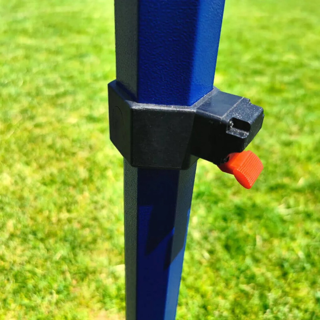 BRIMO Rýchlorozkladací stánok 2x3 m (3 steny): Oceľová pevnosť pre trhovníkov - s 3 stenami - Modrá 21