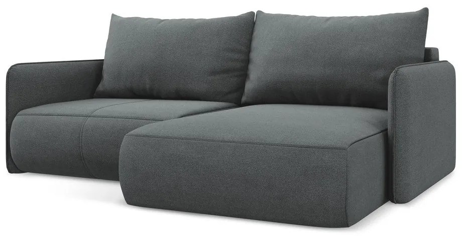 Sivá rozkladacia/s úložným priestorom rohová pohovka (pravý roh) Nanea – Makamii