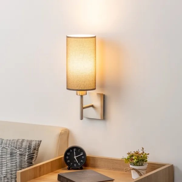 Eglo - LED Nástenné svietidlo TUNJA 1xE27/60W/230V matný chróm/hnedá