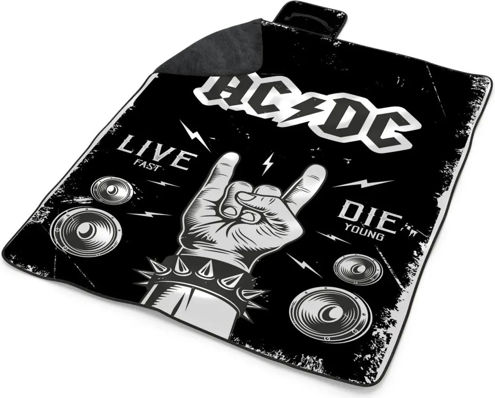Sablio Plážová deka ACDC Live fast, die young: 200x140 cm
