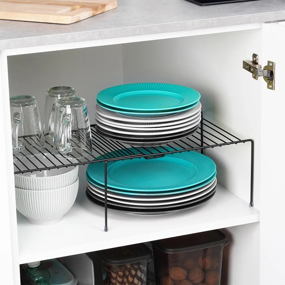 VILDE Prídavná polica, roztiahnuteľná, nastaviteľná šírka 35 - 48cm, čierna EXTENSIBLE