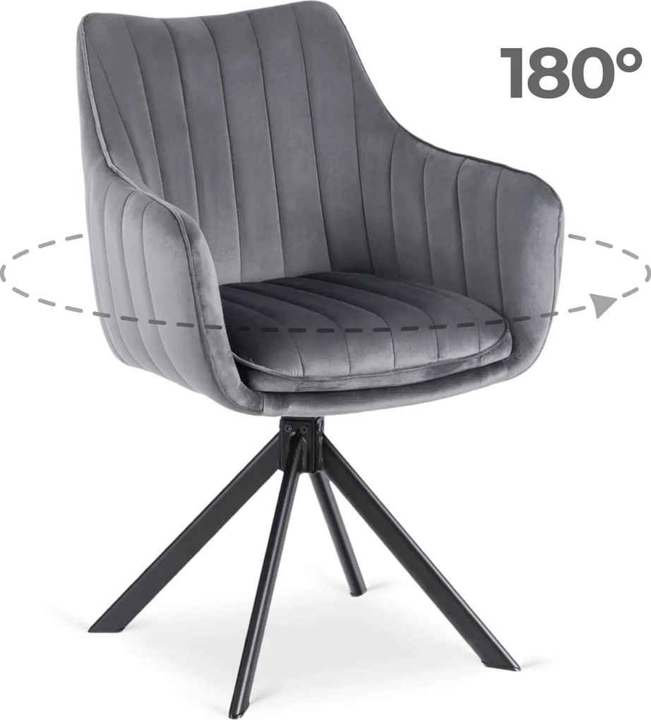 Otočná jedálenská stolička MUMBAI sivá