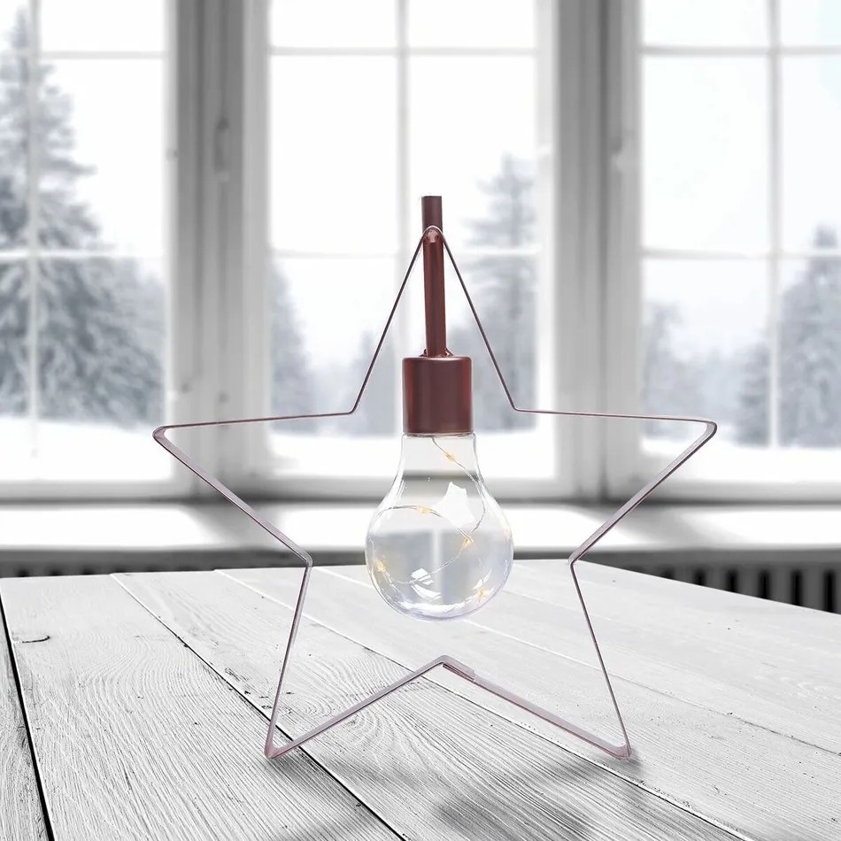 DecoKing Vianočná lampa Hviezdička teplá biela, 5 LED