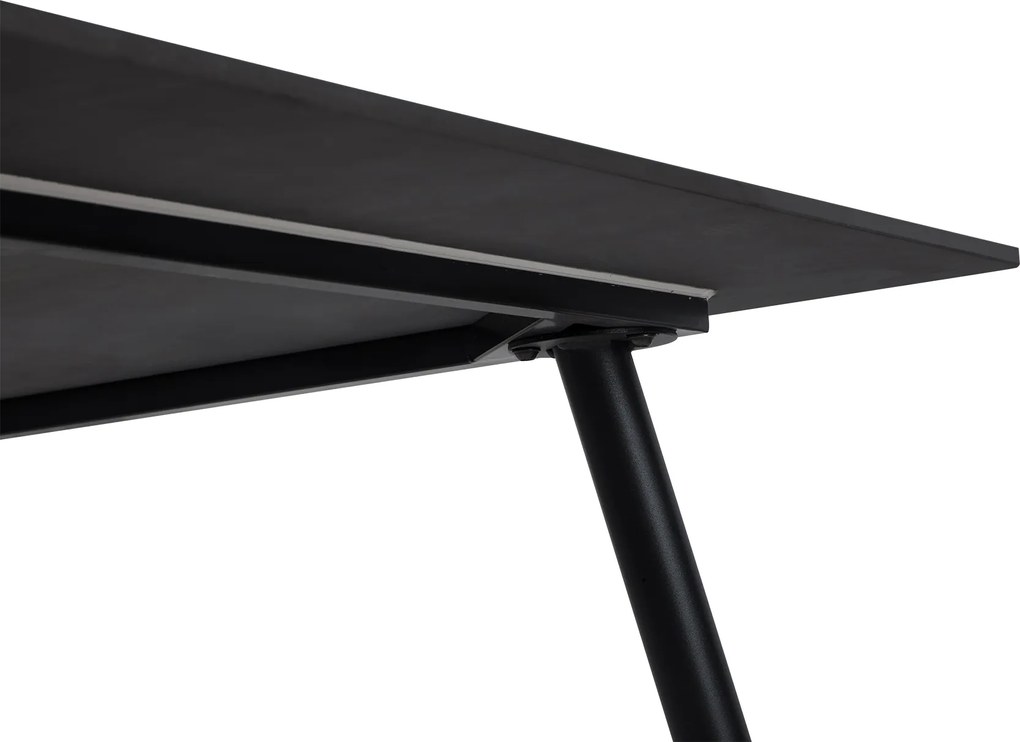 Noela Jedálenský set CERAMON 140 čierny + 6x stolička SIENA sivá