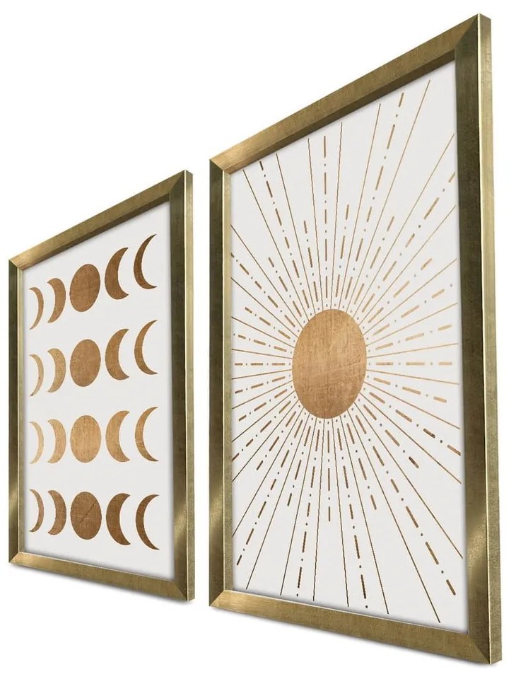 Plagát v ráme 38x53 cm Moon &amp; Sun – Wallity