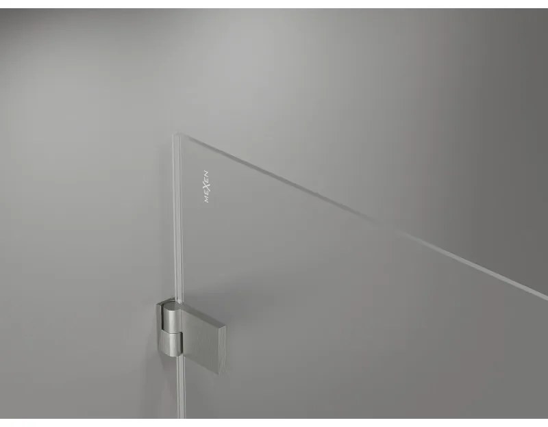 Mexen Lunar-B Duo výklopný sprchový kút 80 x 70 cm, číre sklo, brúsená oceľ, 832-080L-070P-97-00