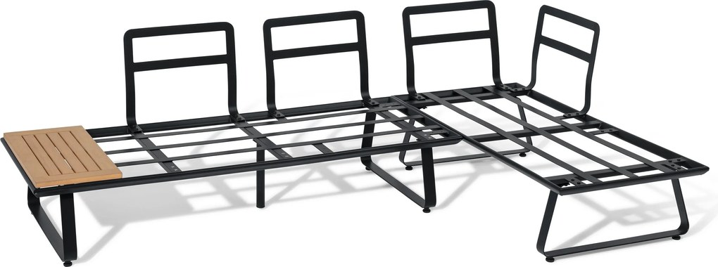 Obývací sedací kútik s moderným lyžinovým podstavcom