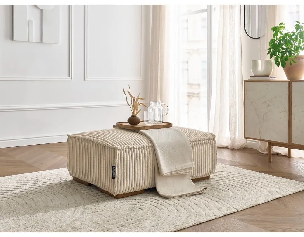 Svetlohnedá menčestrová podnožka Chelsea – Bobochic Paris