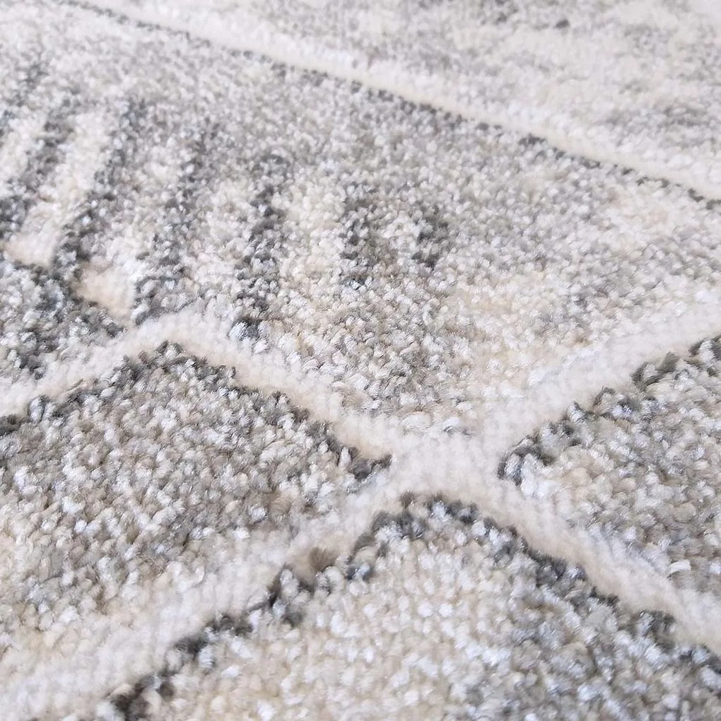 DY Sivý geometrický koberec Enigma 04 Rozmer: 80x150 cm