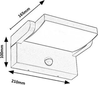 Brilagi-LED Vonkajšie nástenné svietidlo so senzorom ANKLE LED/18W/230V 4000K IP65