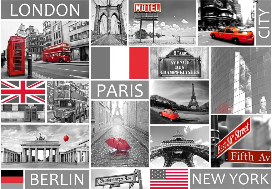 Fototapeta - Londýn, Paríž, Berlín, New York 250x175 + zadarmo lepidlo