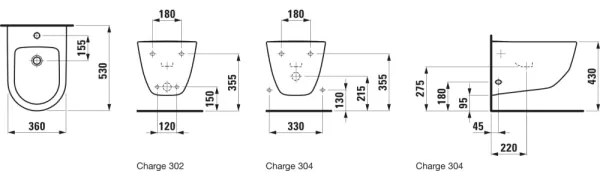 LAUFEN H8309520003021 - Závesný bidet PRO keramika/biela