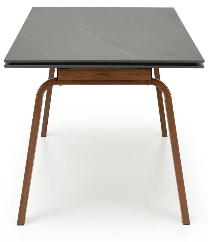Jedálenský rozkladací stôl LOZANO 140/200 cm čierny mramor/orech