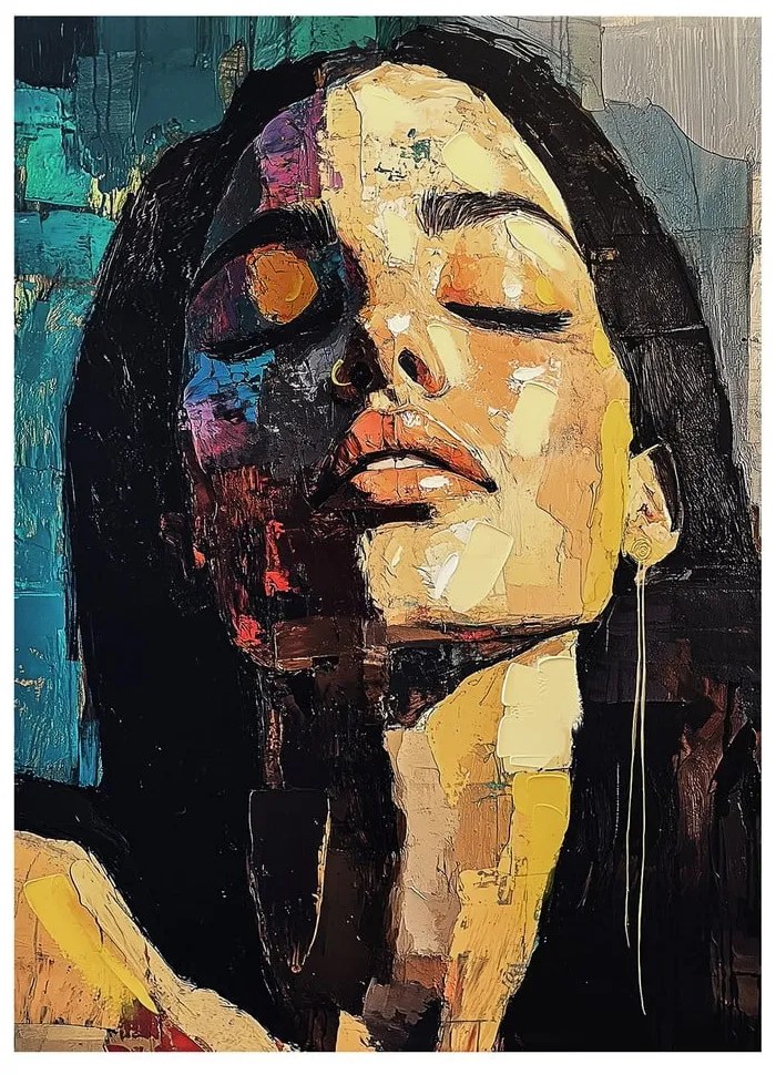 Obraz s ručne maľovanými prvkami 70x100 cm Vivian – Styler