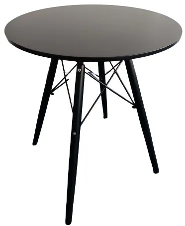 Jedálensky stôl kávový 80cm čierno-čierny