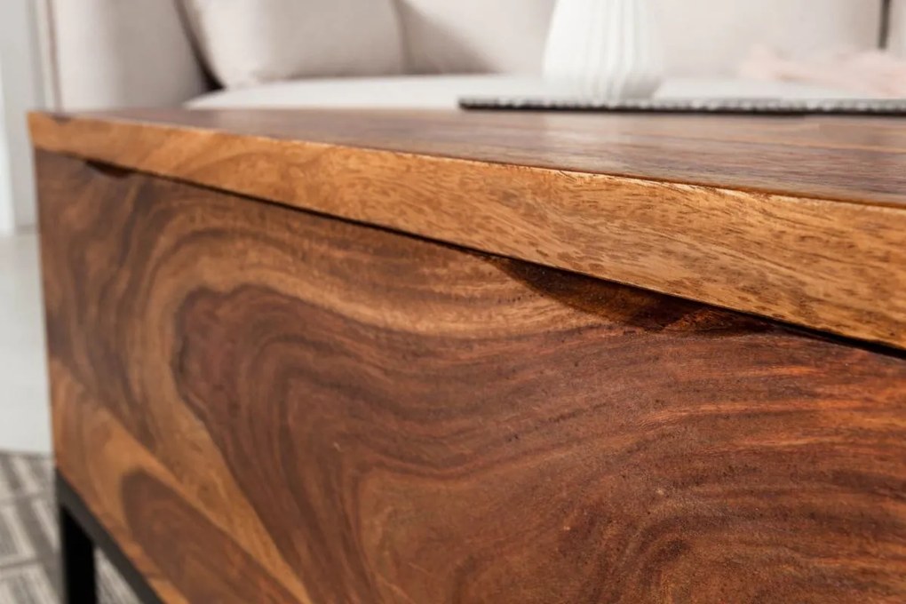 Dizajnový konferenčný stolík Timber Function 110 cm sheesham