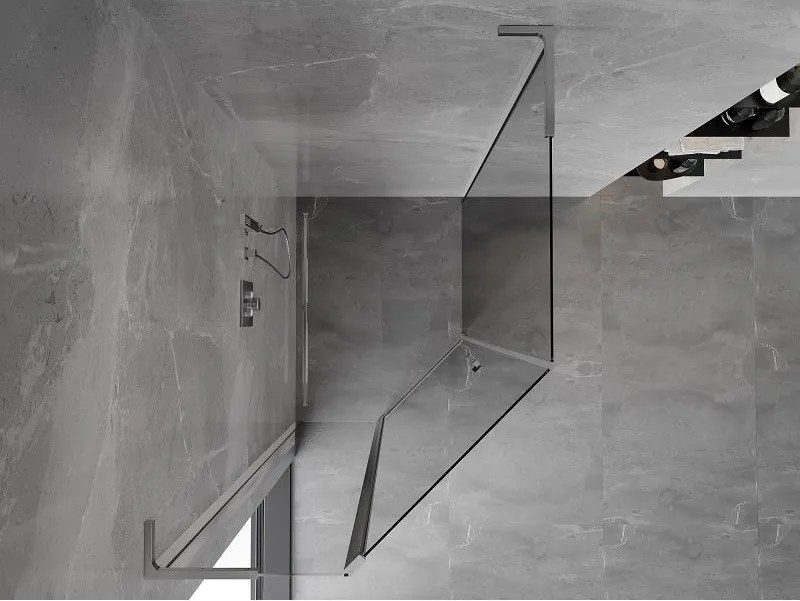 Mexen Mist L, päťuholníkový sprchový kút s krídlovými dverami, 80 x 100 cm, 8mm číre sklo, chrómový profil, 8A8L-080-100-01-00