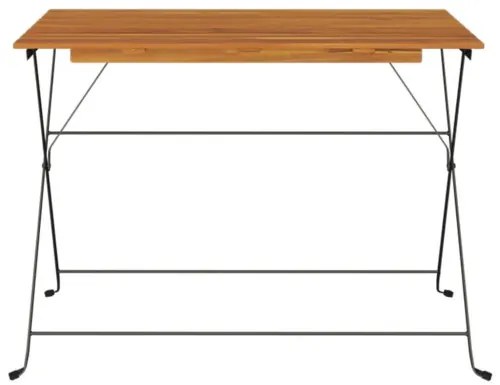 vidaXL Skladací bistro stolík 100x54x71 cm akáciový masív a oceľ-