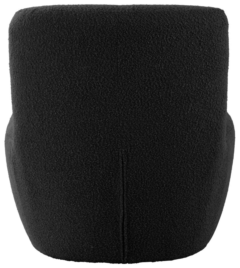 Čierne kreslo z textílie buklé Ada – Leitmotiv