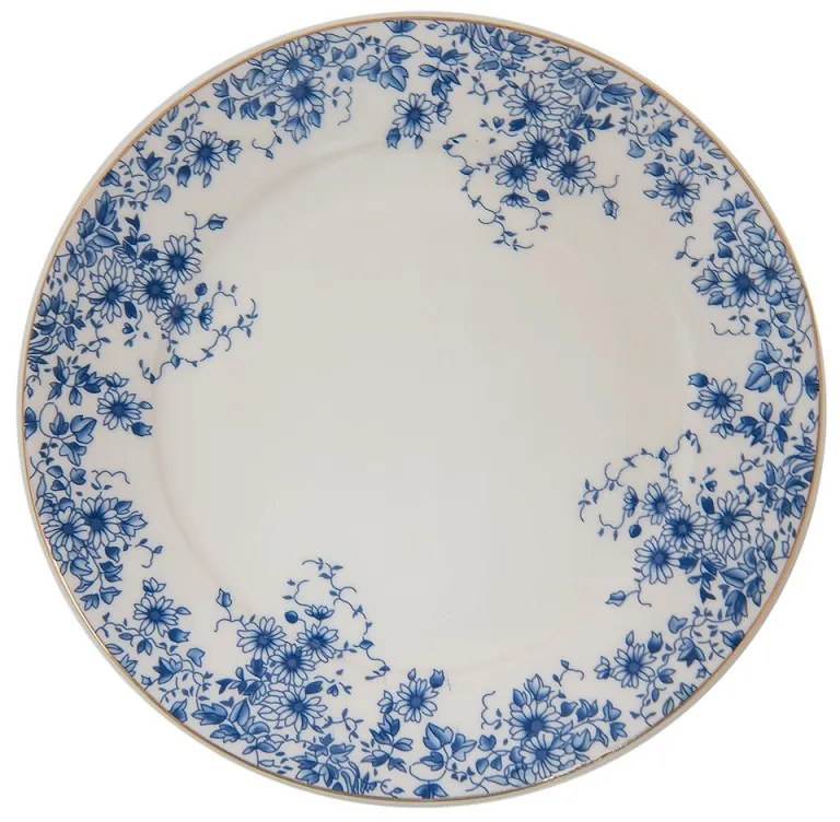 Porcelánový tanier s modrými kvety Blue Flowers -  Ø 26*2 cm