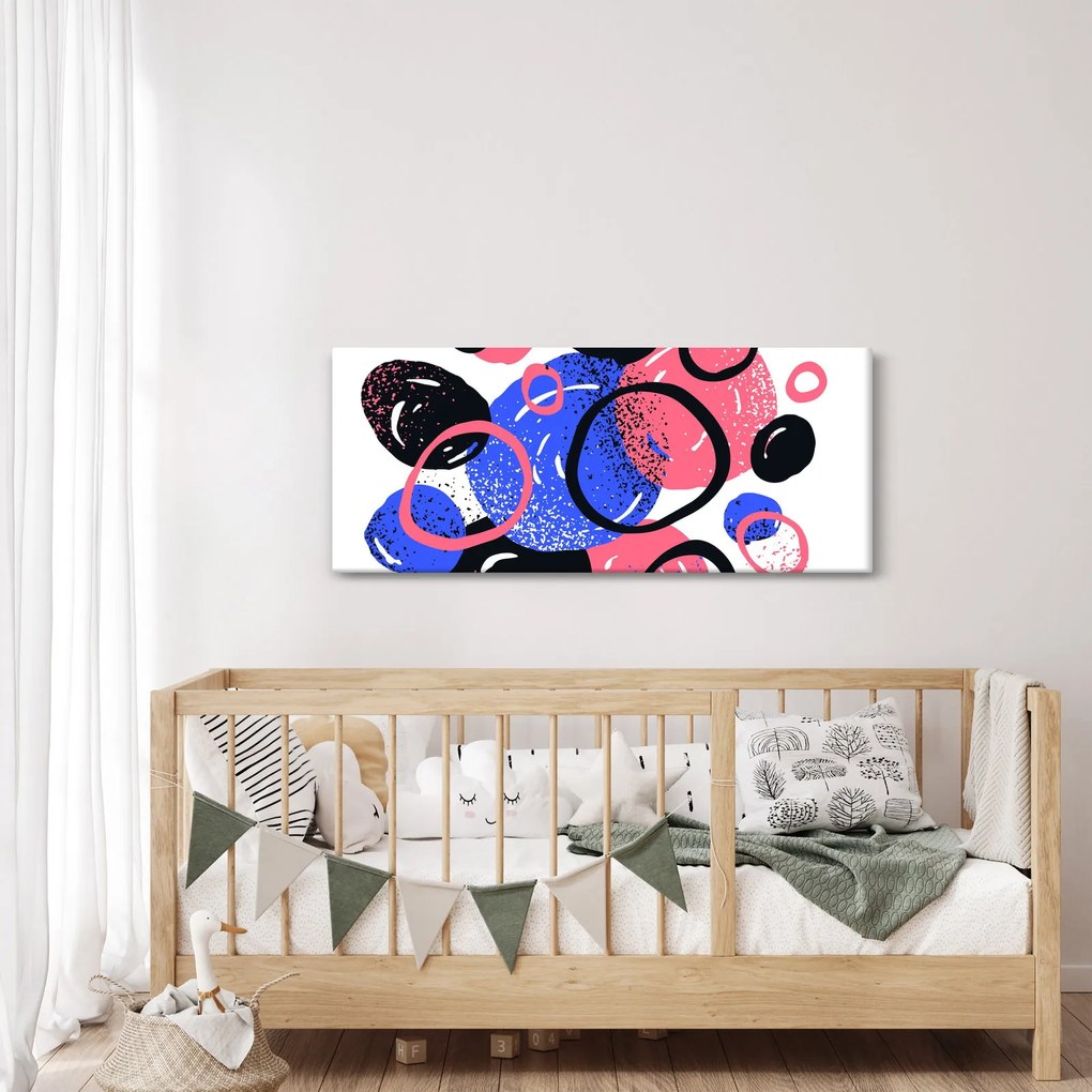Obraz - Motív s kruhmi v živých farbách (120x50 cm)