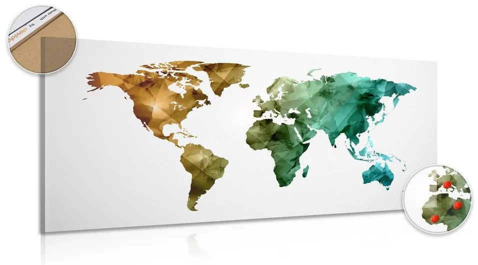 Obraz na korku farebná polygonálna mapa sveta