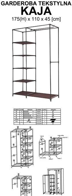 Šatníková skriňa KAJA VITTO hnedá