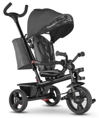 Lionelo - Detská trojkolka HAARI šedá/čierna