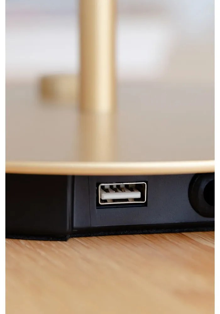 Svetlosivá LED stolová lampa so stmievačom s kovovým tienidlom (výška 41,5 cm) Asteria Table – UMAGE